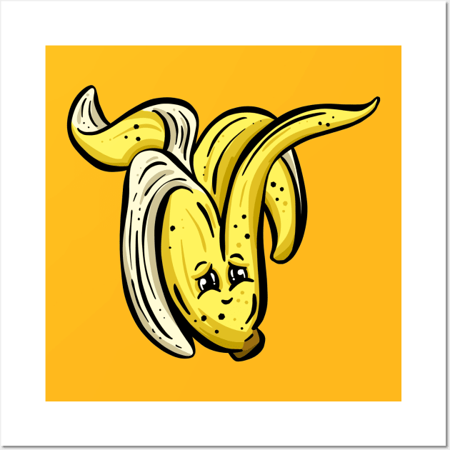 Cheeky Cartoon Banana Skin Garden Tips Toons Wall Art by Garden Tips Toons